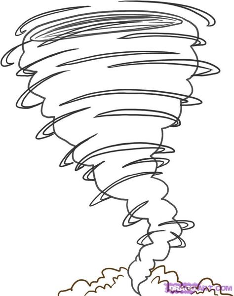 Tornado+Coloring+Pages | how to draw a tornado step 4 Tornado Craft, Wizard Of Oz Color, Earth Coloring Pages, Tornado Pictures, Shadow Puppets, Drawing Templates, Guided Drawing, Free Printable Coloring, Tattoo Design Drawings