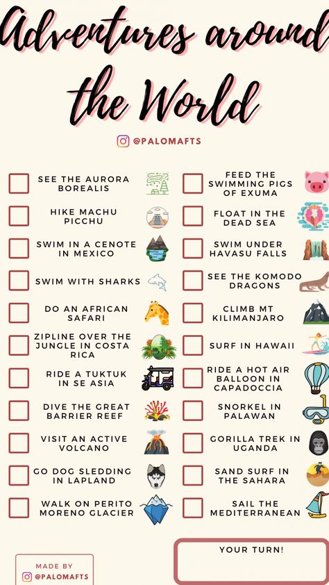 Trip Planning Checklist, Travel Infographic, Holiday Travel Destinations, Vie Motivation, Travel Wishlist, Checklist Template, Planning Checklist, Travel Checklist, Top Travel Destinations