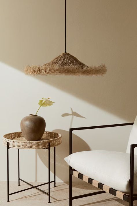 Straw pendant light - Beige - Home All | H&M GB Hm Home, Shower Storage, Rattan Lamp, Kids Activewear, Interior Textiles, Room Fragrances, H&m Home, Drawing Room, Minimalist Living Room