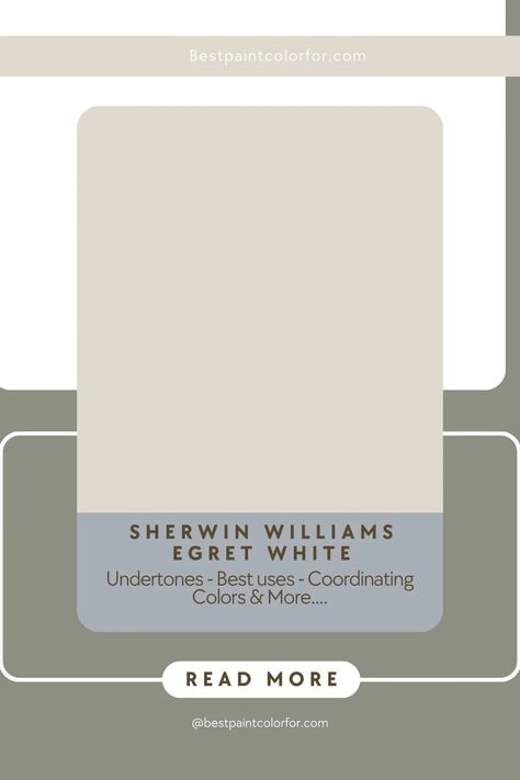 Sherwin Williams Egret White: Most Useful color review White Heron Sherwin Williams Walls, Colors That Go With Egret White, Egret White Sherwin Williams, Sherwin Williams Egret White, Off White Paint Colors, Timeless Paint Colors, Egret White, Paint Color Guide, Off White Paint