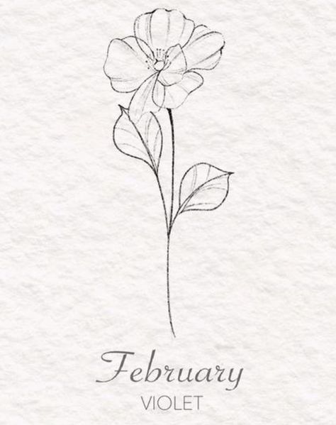 Tattoo Of A Violet Flower, Violet Tattoo Drawing, Violet Flower Tattoo Outline, Violet Stem Tattoo, February Iris Flower Tattoo, Violet Drawing Tattoo, Violet Flower Tattoo Men, Violet February Tattoo, Tattoos For February Birth Month