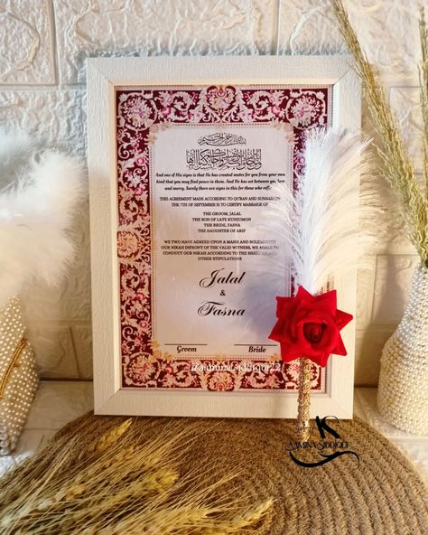 Nikah nama frame and pen Dm me for order Contact -7905869506 #nikahnama #thumbimpression #thumbboard #nikahmirror #nikahdopatta #nikahsignaturepen #nikahdupatta #nikahbooklet #nikah #nikaahpen Promotional Design, Finding Peace, Wedding Card, Bts Wallpaper, Dm Me, Wedding Cards, Calligraphy, Pen, Bts