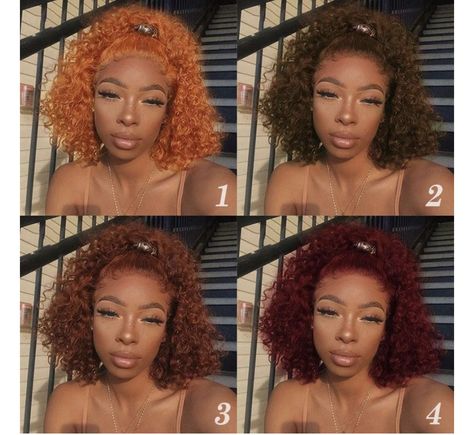 Frontal Bob, Lace Frontal Bob, Curly Lace Frontal, Bob Hair Color, Honey Brown Hair, Ginger Hair Color, Dyed Hair Inspiration, Dyed Natural Hair, Human Virgin Hair