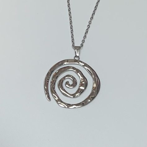 * Spiral Necklace, Spiral large charm/Swirl Necklace, Beautiful Handmade Spiral charm With Waxed Cord, Anniversary/Valentine/Birthday gift, Gift for Her * Size:  Necklace: 45cm and 2mm thickness  Pendant: 4.2cm * Material: Stainless steel  * Sprial more designs are available. Buy any 3 or more items and get 10% Discount  * Please Note: The Buyer is responsible for any return postage costs * Items are posted by Royal Mail ( Free Shipping ) * All Artificial Jewellery is suggested to be kept out of Spiral Clothes, Swirl Necklace, Jewelry Making Classes, Spiral Necklace, Style Bundle, Artificial Jewellery, Round Pendant Necklace, Valentine Birthday, Silver Choker