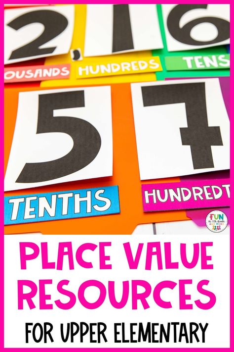 Teaching place value can get a bit repetitive so in this blog post, I am sharing some of my favorite place value resources that will spice up your math lessons. I am sharing an interactive place value chart, place value task cards, a place value game show and more. These place value games are perfect for math centers, math workshop, and guided math. Ditch the typical place value worksheets and try these place value activities and ideas today. Place Value To Millions, Place Value Wall Display, Teaching Place Value, Place Value Cards, Math Exit Tickets, Place Value Game, Place Value Games, Math Websites, Teaching Place Values