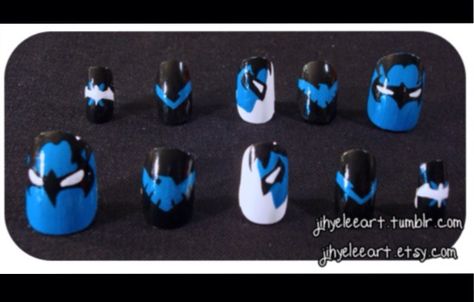 Nightwing Nail Art Photos, Wrist Game, Festival Nails, Dream Nails, Adore You, Cool Nail Designs, Nightwing, Matte Nails, Cute Acrylic Nails