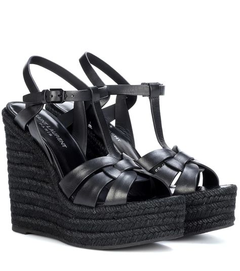 Sandals High Heels, Black Espadrilles, High Heel Wedges, Womens Sandals Wedges, Leather Platform Sandals, Leather Espadrilles, Espadrille Sandals, Womens Wedges, Brown Sandals