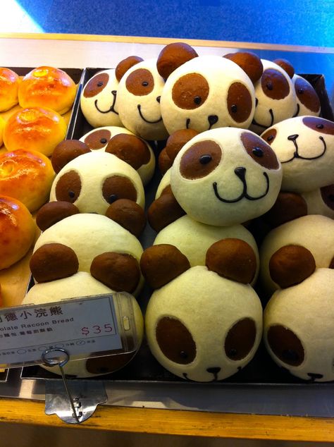 Taipei Restaurant, Bear Bread, Panda Bread, Panda Food, Taipei Food, Kawaii Dessert, Bread Art, Taiwanese Food, Baking Kitchen