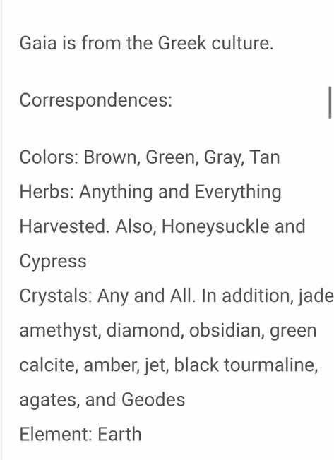 Gaia Goddess Correspondences, Gaia Goddess Altar, Offerings To Gaia, Gaia Goddess Offerings, Offerings For Gaia, Gaia Altar Ideas, Gaia Worship, Diety Work, Alter Offerings