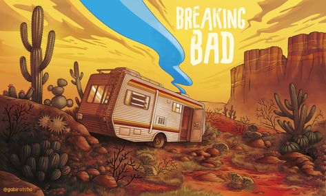 Gabirotcho  digital art fan art Breaking Bad #desert #cactus #artwork mobile home #yellow #orange #1080P #wallpaper #hdwallpaper #desktop Bad Wallpaper, Beaking Bad, Bad Fan Art, Breaking Bad Poster, Breaking Bad Art, 4k Wallpapers For Pc, 1080p Wallpaper, Drawing Wallpaper, Better Call Saul