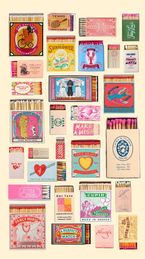 #preppy #matchboxes #matches #matchbook #vintage #collage #vintageaesthetic Squarespace Design, Matchbox Art, Vintage Collage, Computer Wallpaper, Journal Stickers, Wall Collage, Collage Art, Art Wallpaper, Cute Wallpapers