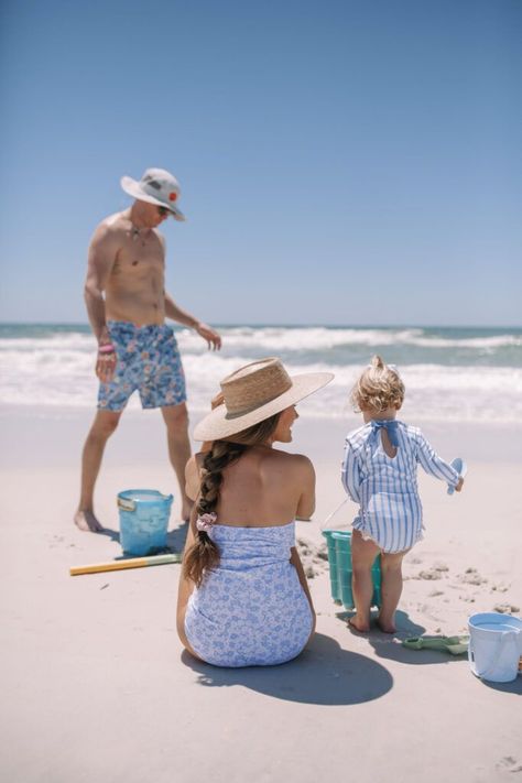 Loving these blue swim looks! Caitlin Covington, Southern Curls And Pearls, Family Swimming, Kids Inspo, Resort Lifestyle, Family Beach Pictures, Baby Swimsuit, Beach Family Photos, Kids Line