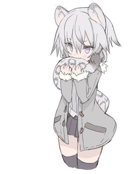 Snow Leopard, Anime Character, Grey, Anime, White, Clothes