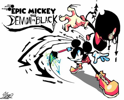 Graffiti Drawings Characters Cartoons, Epic Mickey Fanart, Rubberhose Character Design, Creepy Cartoon, Bendy Art, Epic Mickey, Cartoon Style Drawing, Character Design Sketches, Ink Machine