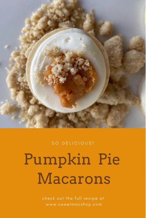 Pumpkin Pie Macarons Recipe, Pumpkin Pie Macarons, Thanksgiving Macarons, Pumpkin Macarons, Pie Macarons, Macaroon Filling, Mushrooms Stuffed, Macaron Filling, Macaroon Cookies