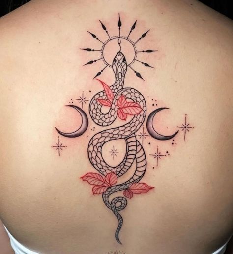 Snake Spine Tattoo, Ink Therapy, Girls Tattoo, Snake Tattoo Design, Small Pretty Tattoos, Red Ink Tattoos, Japanese Tattoo Designs, Spine Tattoo, Tattoo Art Drawings