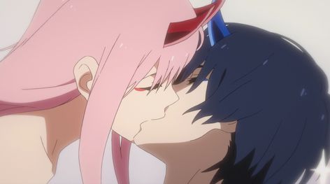 Zero Two and Hiro Darling In The Franxx Zero Two And Hiro, Zero Two, Darling In The Franxx, Kiss, Anime