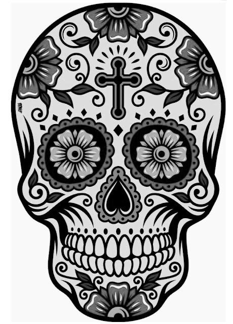 Sugar Skull Stencil, Mexican Skull Tattoos, Bird Tattoo Sleeves, Animal Stencil Art, Mexico Tattoo, Мотоциклы Harley Davidson, Sugar Skull Artwork, Skull Stencil, Armband Tattoos