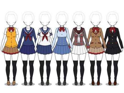 Deviantart Outfits, Ua Uniform, Anime School Uniform, Outfit Drawing, Poses Anime, School Anime, Anime Uniform, Free Drawing, Your Heart