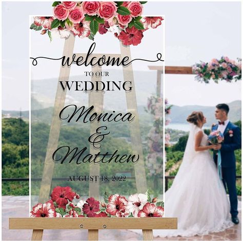 Floral Welcome Wedding Sign   Custom Wedding To Our Wedding Sign   Personalized Wedding Sign   Floral Wedding Reception Banner Floral Wedding Reception, Welcome Wedding Sign, Personalized Wedding Sign, Welcome To Our Wedding, Wedding Sign, Personalized Signs, Custom Sign, Wedding Signs, Custom Wedding