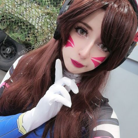 Overwatch 2 D.va cosplay and makeup! Headset diy self made credits ig : its_koicosplay brown wig pink lipstick and makeup D Va Cosplay, Overwatch 2, Pink Lipstick, Self Made, Overwatch, The Pink, Leave A Comment, Headset, Makeup