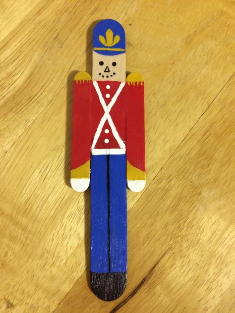 Nutcracker Soldier made from popsicle and mini sticks Christmas Crafts Ornaments, Ornaments Diy Kids, Festival Of Trees, Nutcracker Soldier, Ice Cream Stick, Stick Crafts, Xmas Diy, Diy Ornaments, Christmas Ornament Crafts