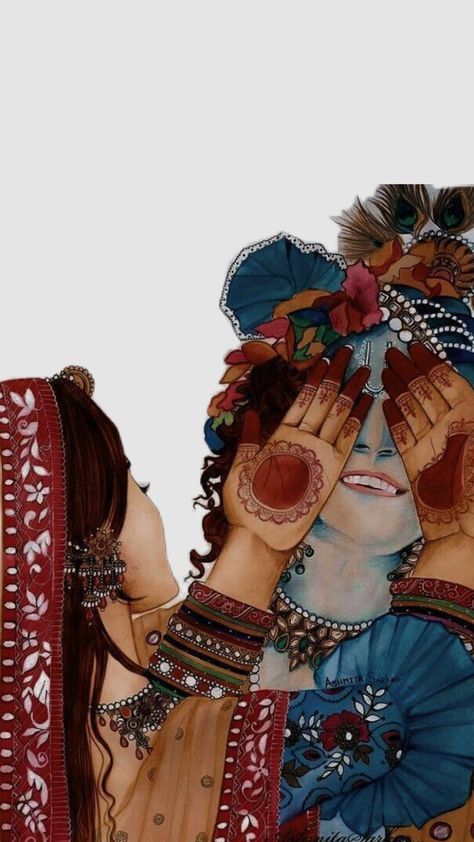 Radhe Krishna Illustration, Krishna Eyes Aesthetic, Radha Rani Art, Radha Rani Wallpaper, Kanha Ji Images, Radha Rani Drawing, Radha Rani Wallpaper Full Hd, Shree Radha Rani, Indian Aesthetic Wallpaper