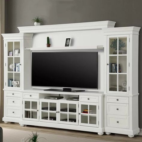 Florida Furniture, White Entertainment Center, Wood Entertainment Center, Living Room Entertainment Center, Entertainment Wall, Living Room Entertainment, Parker House, Entertainment Furniture, Tv Stands And Entertainment Centers