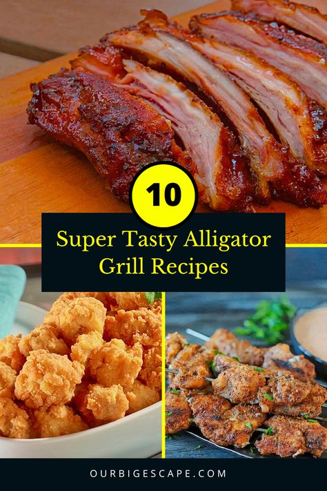 Cooking Gator Meat, Grilled Gator Recipes, Smoked Gator Recipe, Deep Fried Alligator, Crocodile Meat Recipes, Alligator Bites Recipes, How To Cook Gator Meat, Gator Recipes Dinners, Alligator Tenderloin Recipes