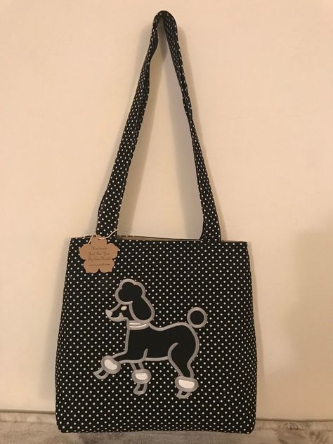 Dog Tote Bag, Dog Tote, Multipurpose Bag, Office Bag, Dot Fabric, Polka Dot Fabric, Everyday Tote, Embroidered Bag, Ankara Fabric