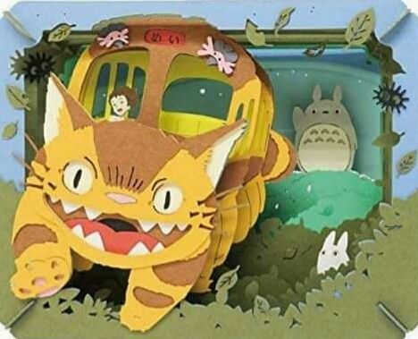 Paper Theater, Studio Ghibli My Neighbor Totoro, Theatre Backdrops, Ghibli My Neighbor Totoro, My Neighbour Totoro, Paper Theatre, Paper Cutout Art, 3d Paper Art, 카드 디자인