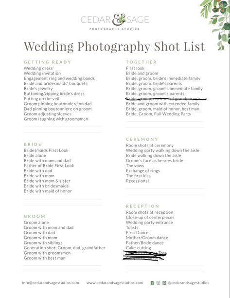 Checklist For Wedding, Wedding Photography Shot List, Photography Checklist, Wedding Photo Checklist, Photo Checklist, Brides Room, Bride Attire, Shot List, Engagement Invitations