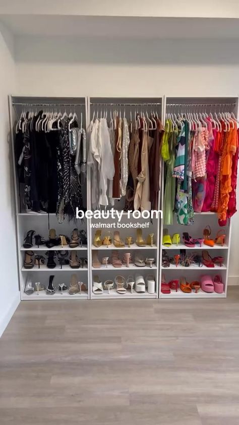 Bedroom Into Closet Ideas Diy, Small Diy Closet Ideas, Room Walk In Closet Ideas, Boutique Style Closet Ideas, Makeup Room And Closet, Turning Room Into Walk In Closet Diy, Room Into Closet, Winter Closet Organization, Clothing Organization Ideas