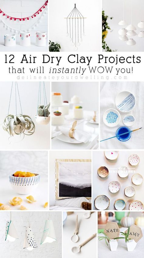 12 Easy Air Dry Clay Projects and Crafts that will instantly wow you! Delineate Your Dwelling Easy Air Dry Clay Projects, Easy Air Dry Clay, Make Air Dry Clay, Diy Air Dry Clay, Air Dry Clay Projects, Clay Crafts Air Dry, Crafts With Pictures, Diy Clay Crafts, Dry Clay