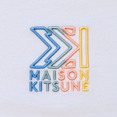 Maison Kitsuné on Instagram: “New season, new logo! Discover the ‘Maison Kitsuné Monogram’ in its delicate, pastel rainbow version. - The first Maison Kitsuné Spring-…” Logo Technique, Puff Paint, Diy Embroidery Designs, Embroidery Monogram, S Monogram, New Logo, Embroidery Techniques, Diy Embroidery, Pastel Rainbow