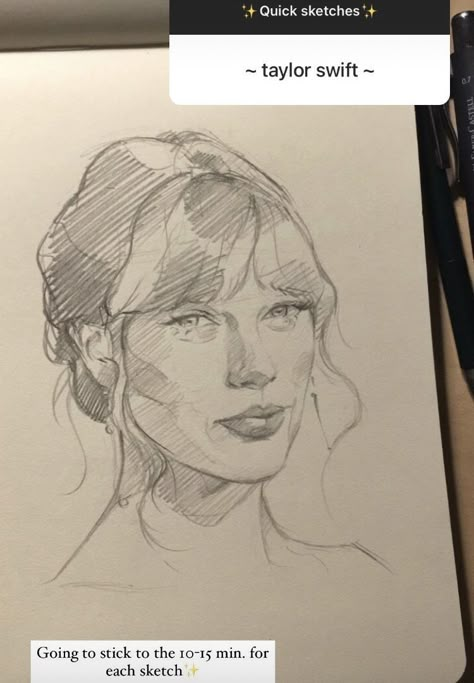 Taylor Swift Sketch Pencil, Taylor Swift Drawings, Drawing Of Taylor Swift, Taylor Swift Sketch, Taylor Swift Drawing, Arte Sketchbook, Arte Inspo, Book Art Diy, Portrait Sketches