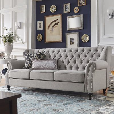 Tufted Sofa Living Room, Nailhead Sofa, Formal Living Room Designs, Gorgeous Sofas, Rolled Arm Sofa, Living Room Furniture Sofas, Formal Living Rooms, Upholstered Sofa, Decoration Design