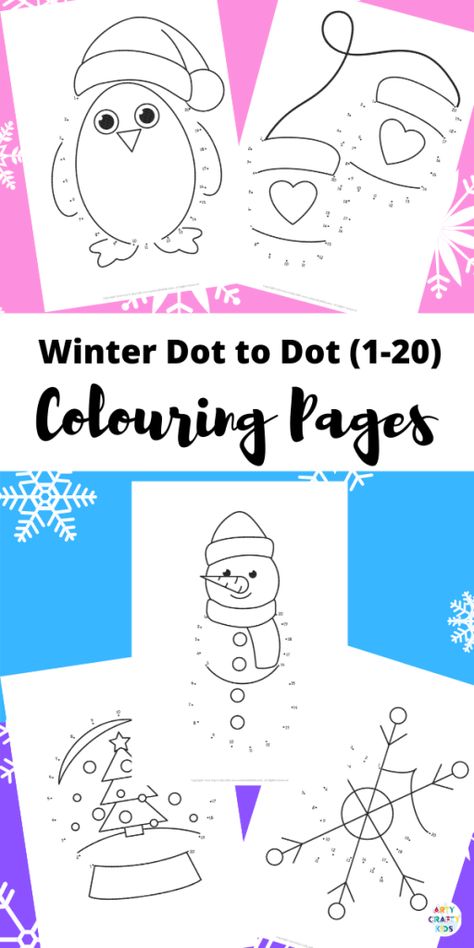 Dot-to-Dot Winter Coloring Pages for Kids (1-20). Enhance number recognition and counting with these fund and engaging Winter themed activity pages - perfect for preschoolers and children in Early Years Education. Winter Activity Pages Free Printables, Do A Dot Christmas Printables, Winter Dot To Dot Free Printable, Connect The Dots Christmas, Winter Coloring Pages For Kids, Dot To Dot Printables For Kids Free 1-10, Best Small Tattoos, Winter Coloring Pages, Winter Lesson Plan