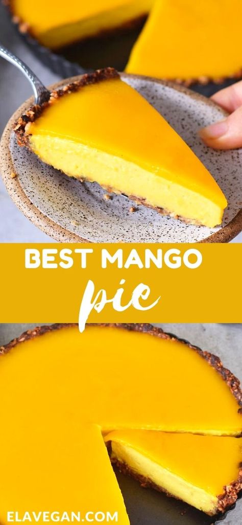 Mango Pie Recipe, Granola Crust, Ella Vegan, Light Cheesecake, Cheesecake Tart, Mango Desserts, Tarte Vegan, Mango Pie, Mango Tart