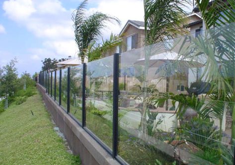 Glass Wall Systems, Glass Fence, Outdoor Fencing, Wind Break, Patio Fence, Privacy Fences, House Gate Design, Modern Fence, Glass Railing