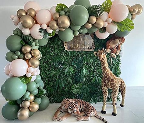 Baby Shower Ballons, Safari Baby Shower Decorations, Safari Birthday Party Decorations, Safari Balloon, Jungle Balloons, Tropical Theme Party, Wild Birthday Party, Jungle Theme Birthday, Wild One Birthday Party