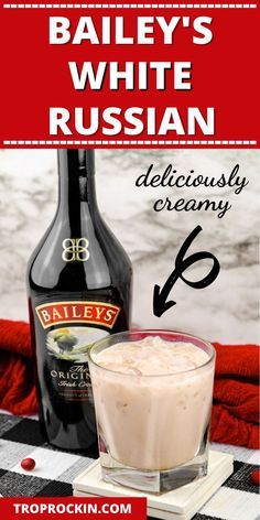 Baileys White Russian Recipe, White Russian Recipe Baileys, Baileys And Vodka, Baileys Recipes Drinks, White Russian Recipe, Kahlua Drinks, Baileys Drinks, Baileys Cocktails, White Russian Recipes