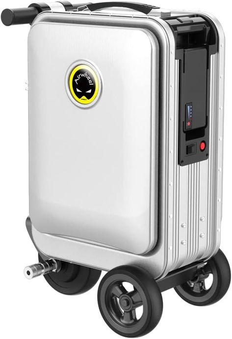 the Airwheel SE3S rideable suitcase is a great option. which looks very cool. In addition, the Airwheel SE3S is a great option for those who travel frequently, it is designed for modern travel, sized to fit most major airline overhead luggage, and compact enough for both train and car travel. Airwheel SE3S travel box-type electric scooter is equipped with front motor wheels and rear pneumatic tires for electric riding and driving, and the speed can reach 13km/h. Cool Luggage, Luggage Scooter, Mobile Charging Station, Travel Security, Travel Box, Portable Power Bank, Travel App, Gps Tracking