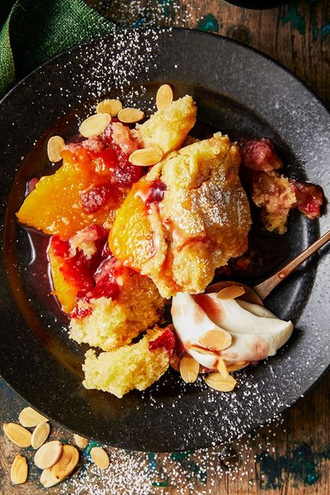 Slow Cooker Dessert Recipes, Slow Cooker Dessert, Gardens Australia, Rhubarb Cobbler, Self Saucing Pudding, Chocolate Cobbler, Slow Cooker Recipes Dessert, Peach Melba, Winter Cooking