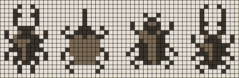 Bracelet Grid Patterns, Cicada Cross Stitch, Bug Knitting Pattern, Insect Cross Stitch Pattern, Perler Bead Insects, Tapestry Design Pattern, Basic Cross Stitch Pattern, Sheep Grid Pattern, Bug Cross Stitch Pattern