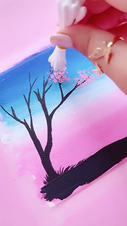 Simple Art Acrylic, Painting Ideas For Pencil, Painting Ideas On Paper Acrylic, Paint Colour Drawing, Drawing Ideas Painting Easy, Easy Painting Ideas Tutorials, Easy And Simple Paintings, Simple Painting Tutorials Step By Step, Diy Easy Acrylic Painting