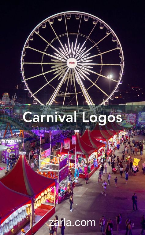 10 whimsical logo ideas for your carnival business. Carnival Theme Names, Carnival Name, Good Company Names, Festival Names, Carnival Booths, Whimsical Logo, Festival Games, Free Logos, Fair Rides