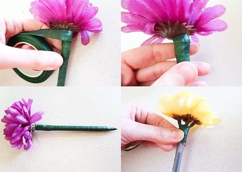 How To Make Flower Pens, Diy Flower Pens, Assembly Ideas, Adult Activities, Desk Flowers, September Activities, Candy Gift Baskets, Diy Mother's Day Crafts, Easy Flowers