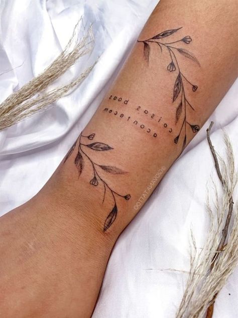 Wrap Around Wrist Tattoos, Around Arm Tattoo, Wrap Around Tattoo, Cuff Tattoo, Wrap Tattoo, Flower Wrist Tattoos, Small Forearm Tattoos, Boho Tattoos, Mommy Tattoos