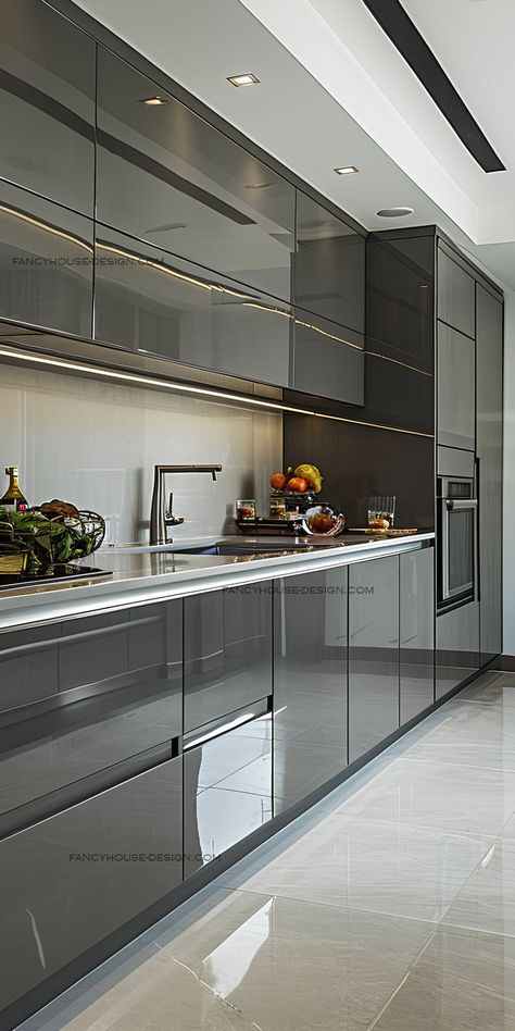 This luxury kitchen combines practicality with artistic design elements. Custom features like magnetic knife strips and hanging pot racks enhance functionality. Hanging Pot Racks, Kitchen Design 2024, Elegant Kitchen Design, Diy Kitchen Backsplash, Pot Racks, Kitchen Ideas Modern Luxury, Cabinetry Design, Luxury Kitchen, Diy Kitchen